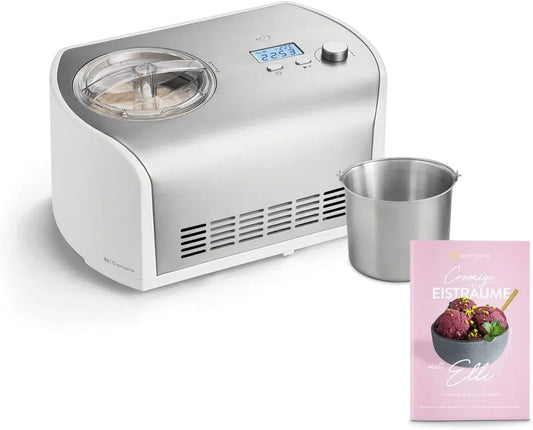 contenitore, macchina per gelato e sorbetto, 1,2 L, rimovibile, acciaio inox, argento, per gelato rimovibile, SPRINGLANE