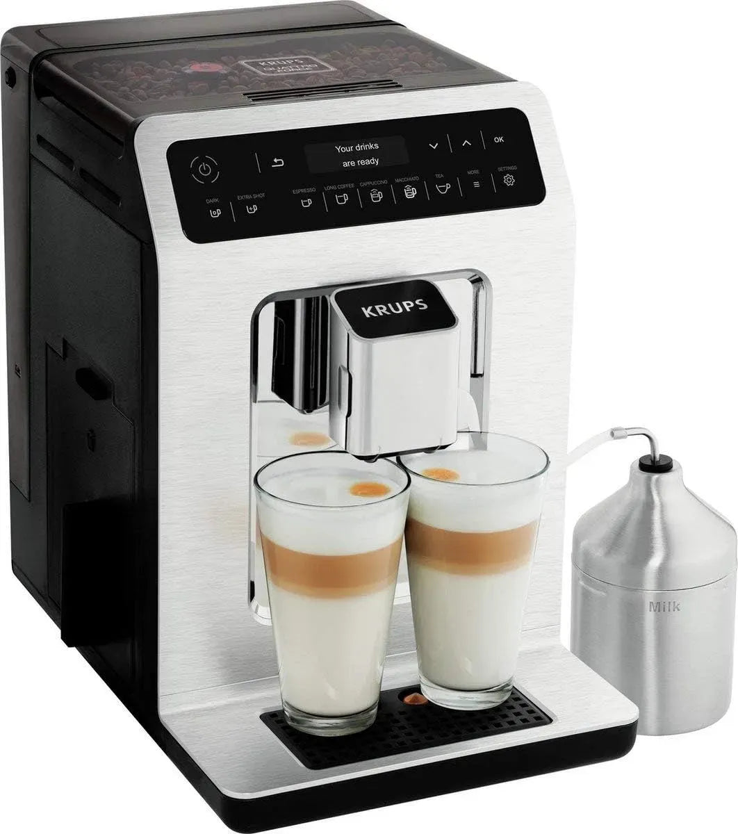 Krups ea891c Macchina da caffè automatica, 2.1 L, touch, OLED, acciaio inox, Pannello di Controllo OLED con Touchscreen, Acciaio Inossidabile