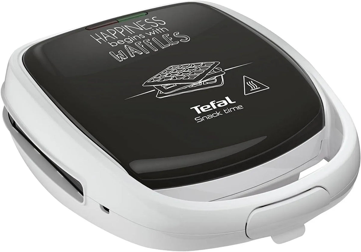 Tefal SW3411 Croque gaufre, Indicateur lumineux, Jeux de plaque inclus, Loquet poignée, Rangement vertical Snack Time Happiness