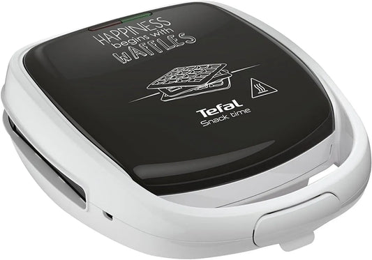 Tefal SW3411 Croque gaufre, Indicateur lumineux, Jeux de plaque inclus, Loquet poignée, Rangement vertical Snack Time Happiness