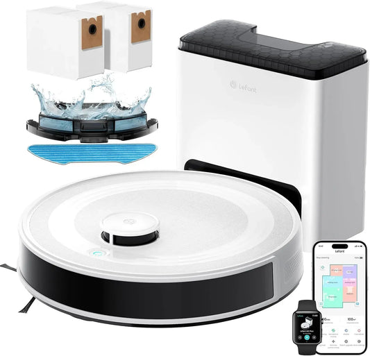 Lefant Robot aspirapolvere, 6000Pa, aspirapolvere robot, M2 Plus Robot Aspirapolvere Lavapavimenti con Mappatura
